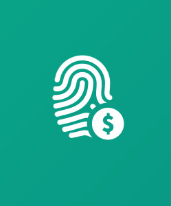 Fingerprint protection icons on green background.